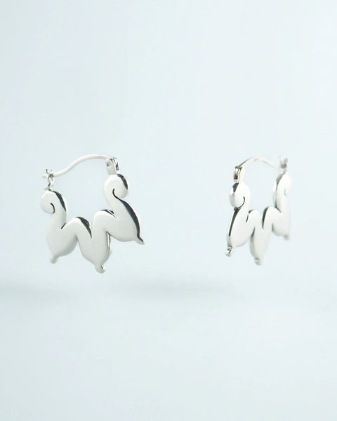 Pendientes de plata con aro y colgante de tres piezas con forma de hoja