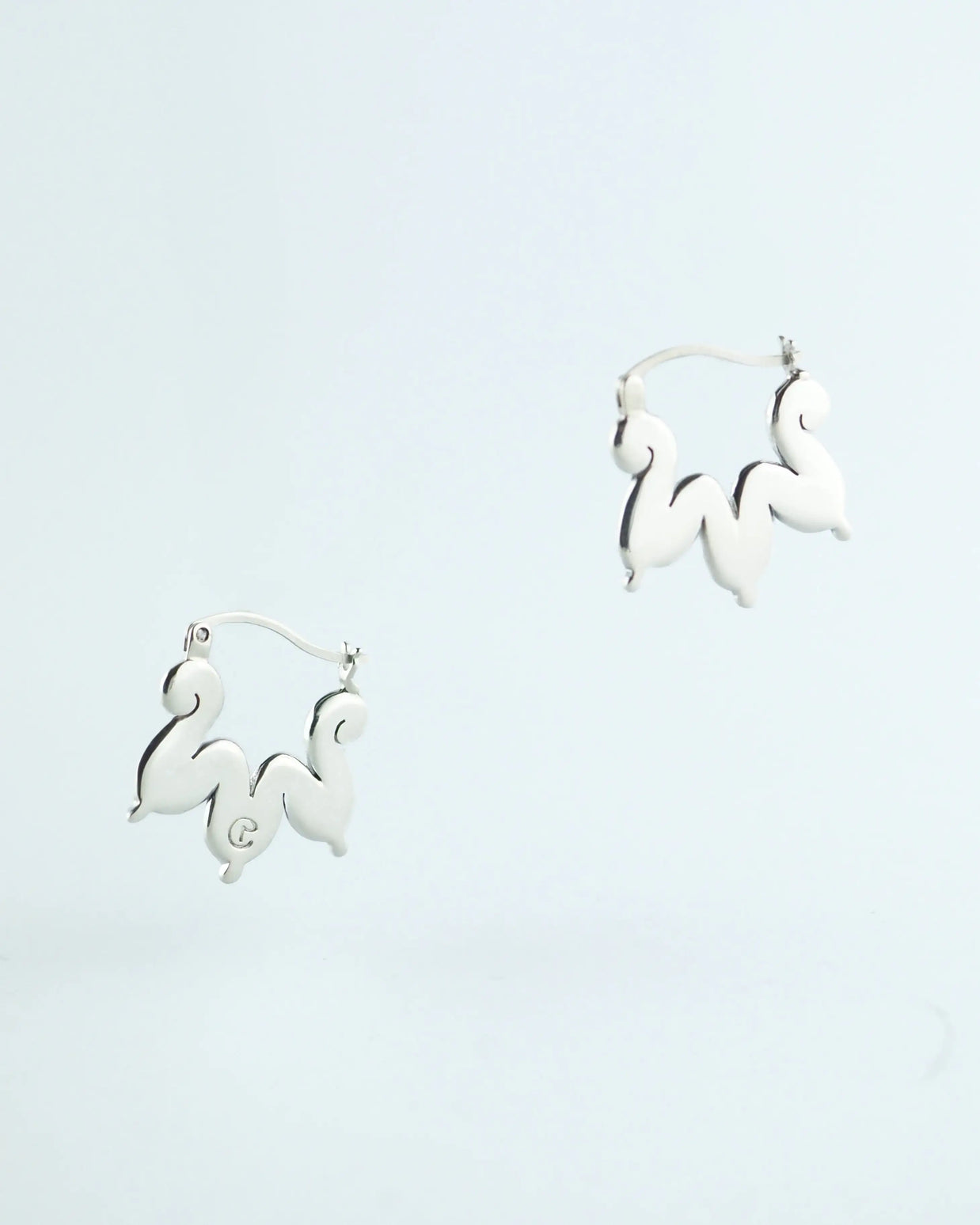 Pendientes de plata con dos colgantes de tres piezas, estilo aro