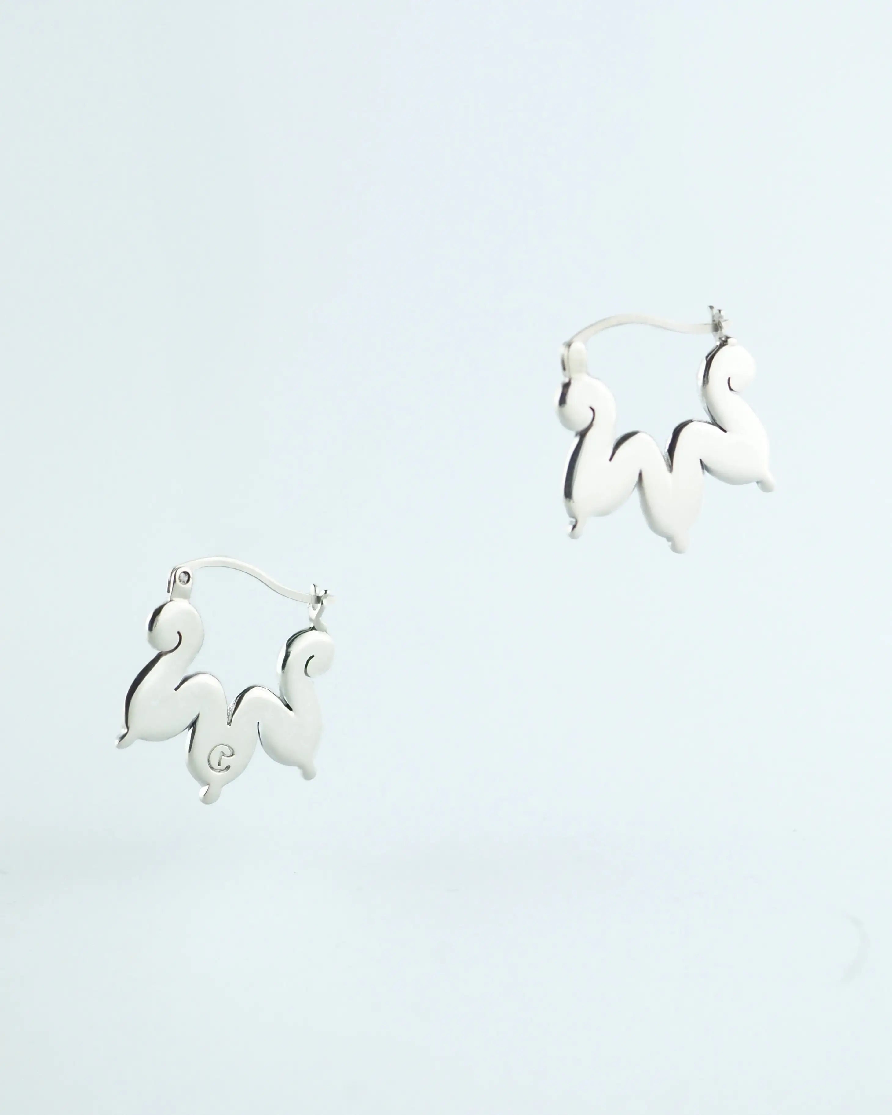 Pendientes de plata con dos colgantes de tres piezas, estilo aro